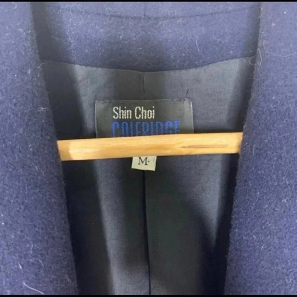Shin Choi Vintage Oversized Navy Wool Cashmere Blazer Size Medium - Picture 3 of 8